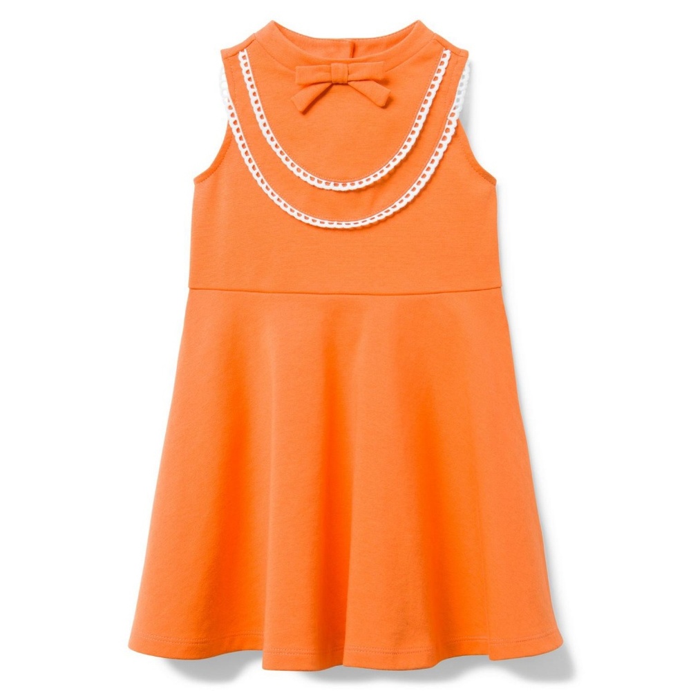 Janie and Jack EYELET TRIM PONTE DRESS